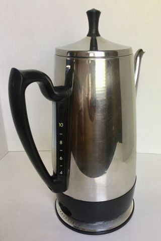 Vintage General Electric Immersible 10 Cup All Stainless Steel Percolator Model 2