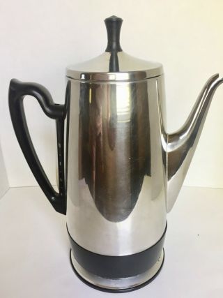 Vintage General Electric Immersible 10 Cup All Stainless Steel Percolator Model 3
