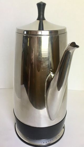 Vintage General Electric Immersible 10 Cup All Stainless Steel Percolator Model 4