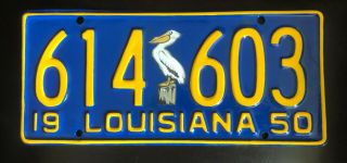 1950 Louisiana License Plate - Restored