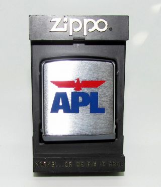 Vintage Zippo Brushed Chrome 78 " Tape Measure Rule Apl Company W Case