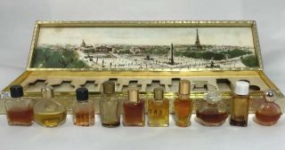 Mini Perfume Bottle Set of 10 LES MEILLEURS PARFUMS DE PARIS 1950 ' s 4