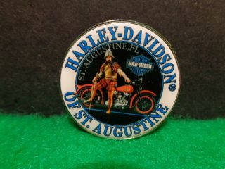 St Augustine Florida Harley Davidson Motorcycle Dealer Lapel Hat Vest Pin