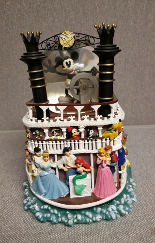 Disney Liberty Belle Steamboat Willie Musical Snow Globe Characters