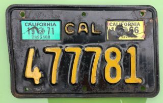 1971 California Motorcycle License Plate