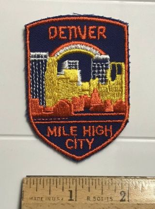 Denver The Mile High City Rainbow Colorado Co Souvenir Embroidered Patch Badge