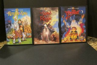 1977 - 2001 J.  R.  R.  Tolkien Hobbit Lord Of The Rings Trilogy Dvds Animation Ln