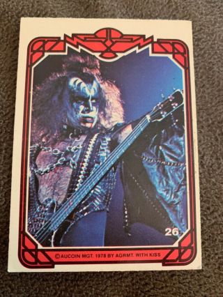 Kiss 1978 Trading Cards Complete Set 1 - 66 Donruss Series 1 Gene Simmons