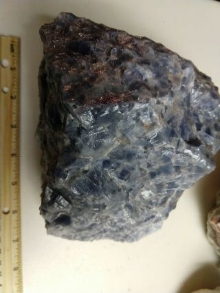 Blue Calcite Crystal Cluster Display Specimen Durango,  Mexico 7.  8 Lbs 6.  5 " Wide