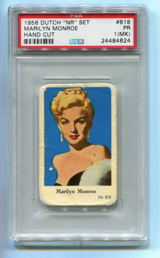 1956 Dutch Gum Cards " Nr " Set 818 Marilyn Monroe Graded Film Movie Card Psa 1 Mk