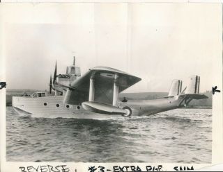 1934 Aviation Press Photo Giant Uk Raf Military Flying Boat Plane