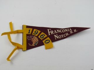 1960 Hampshire Felt Pennant : Franconia Notch : Old Man Of The Mountains Nh