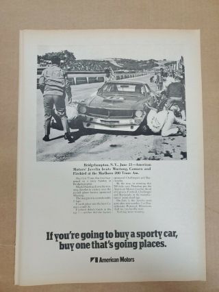 1970 Amc Javelin Sporting News Ad/mark Donohue Scca Trans Am @ Bridgehampton Ny
