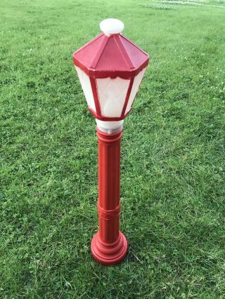 Vintage 1969 Empire Blow Mold Christmas Red Lamp Post 39 " -