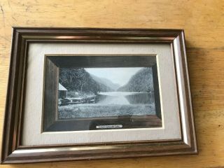 Vintage Framed Adirondack Postcard Lower Cascade Lake
