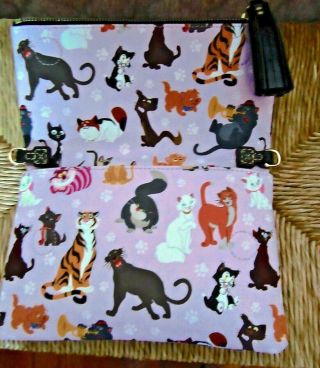 Disney Dooney & Bourke Foldover Crossbody Bag With Disney Cats