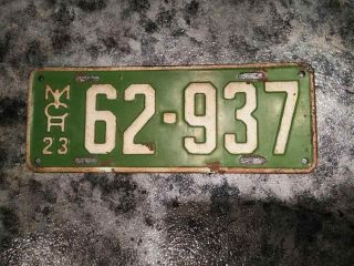 1923 Michigan Mich Mi Old Vintage Classic License Plate 62 - 937