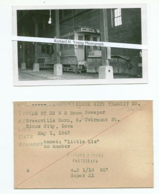 Sioux City Transit Co.  St Dr W O Snow Sweeper Neg & Photo 1947 By R.  Young