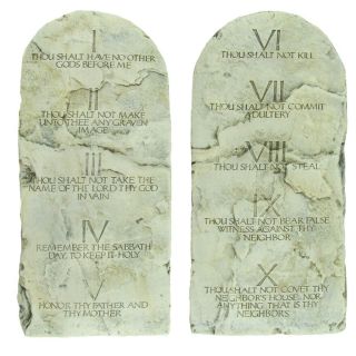 10 Ten Commandments Tablets Cast Stone Tablet Set Christian Gift Home Wall Decor