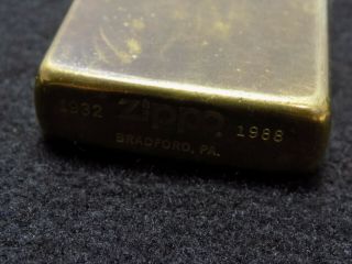 1932 - 1988 Solid Brass American Flag Zippo Lighter - Flat Bottom 4