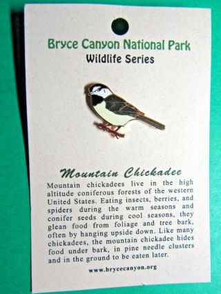 Mountain Chickadee Bryce Canyon National Park Wildlife Series Lapel Hat Pin (78)