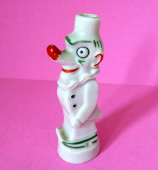 Antique Glazed Porcelain Amusing Clown Figure Perfume Bottle