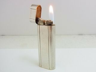 Cartier Paris Gas Lighter Oval 20 Microns Silver Plated (q