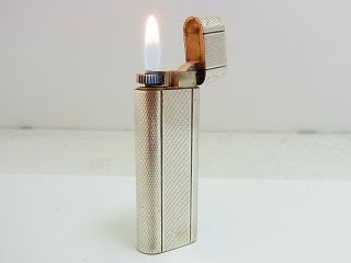 Cartier Paris Gas Lighter Oval 20 Microns Silver Plated (q 2