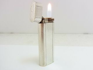 Cartier Paris Gas Lighter Oval 20 Microns Silver Plated (q 3