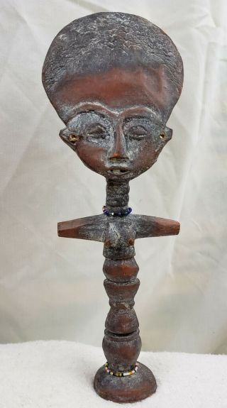 FUN VINTAGE PRIMITIVE AFRICAN TRIBAL WOMAN - Carved Wood Statue - 2