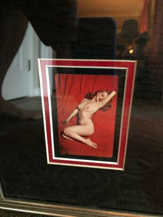 VINTAGE MARILYN MONROE PLAYBOY PLAYING CARD Matted And Framed 3