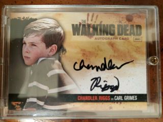 2011 The Walking Dead Season 1 Autograph Card Chandler Riggs As Carl Grimes A7