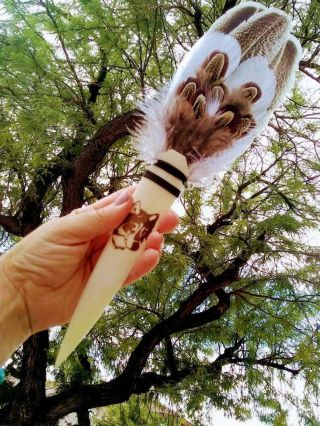 Smudge Feathers Wand - Spiritual Cleansing - Shaman Tool - Ceremonies