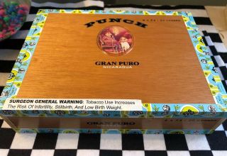 Punch Gran Puro 6x54 Wood Cigar Box Raised Joker Cameo