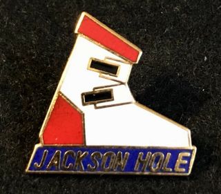 Jackson Hole Vintage Skiing Ski Pin Badge Wyoming Wy Resort Souvenir Travel