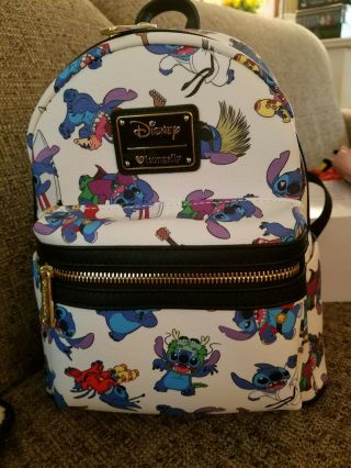 Loungefly Disney Lilo & Stitch Costumes Mini Backpack & Wallet.  Nwt