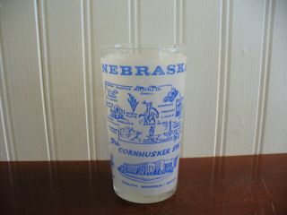 Cornhusker State Vintage Nebraska Souvenir Glass