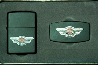 1998 Harley Davidson 95th Anniversary Unfired Zippo Lighter & Knife Gift Set 290