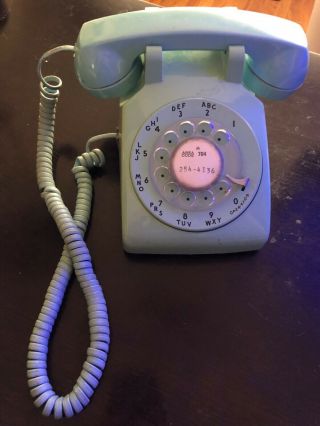 Vintage " Tiffany " Blue Rotary Dial Bell Systems Western Electric Phone