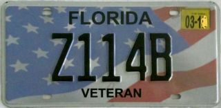 2010’s Florida Design Veteran Military License Plate