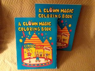 " Haines " Clown Magic Coloring Book,  Combo.  2 Books For The Price Of One