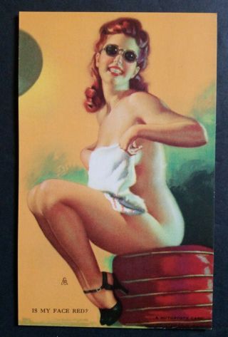 Mutoscope Artist Pinup Girls " Is My Face Red? " Uncirculated Exhibit Arcade