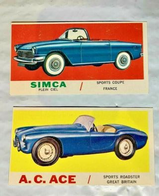 5 DIFFERENT 1961 TOPPS SPORTS CARS CARDS 8,  31,  35,  60 & 63 - ALL IN 2