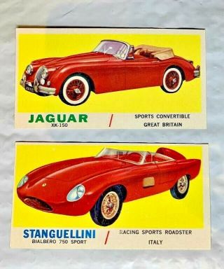 5 DIFFERENT 1961 TOPPS SPORTS CARS CARDS 8,  31,  35,  60 & 63 - ALL IN 4