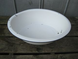 Vintage 22 " X 18 " Porcelain Enamel Baby Wash Tub Wash Basin Bowl Bathtub B0534