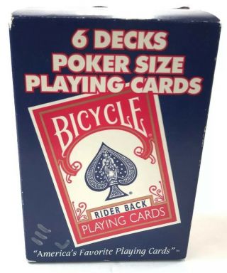 6 Decks Bicycle Rider Back (red) Playing Cards (blue Seal) Ohio Made Rare Decks