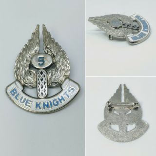 Vintage Rare Police Motorcycle Blue Knights Club Metal Lapel Vest 1.  5 " Pin