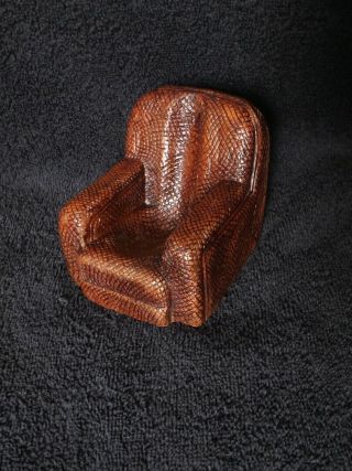 Vintage Pipe Rest / Pipe Stand - Miniature Easy Chair - Syroco Wood Ca.  1940s