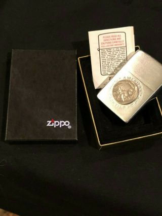 Zippo Cigarette Lighter,  Indian Head Nickel American Frontier Usa