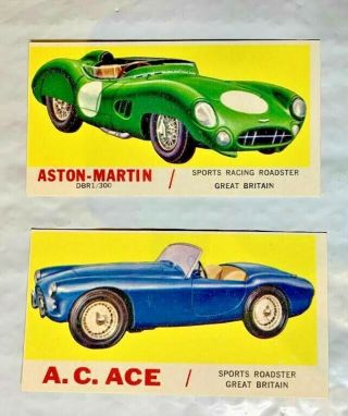5 DIFFERENT 1961 TOPPS SPORTS CARS CARDS 8,  16,  22,  26 & 31 - ALL IN 2
